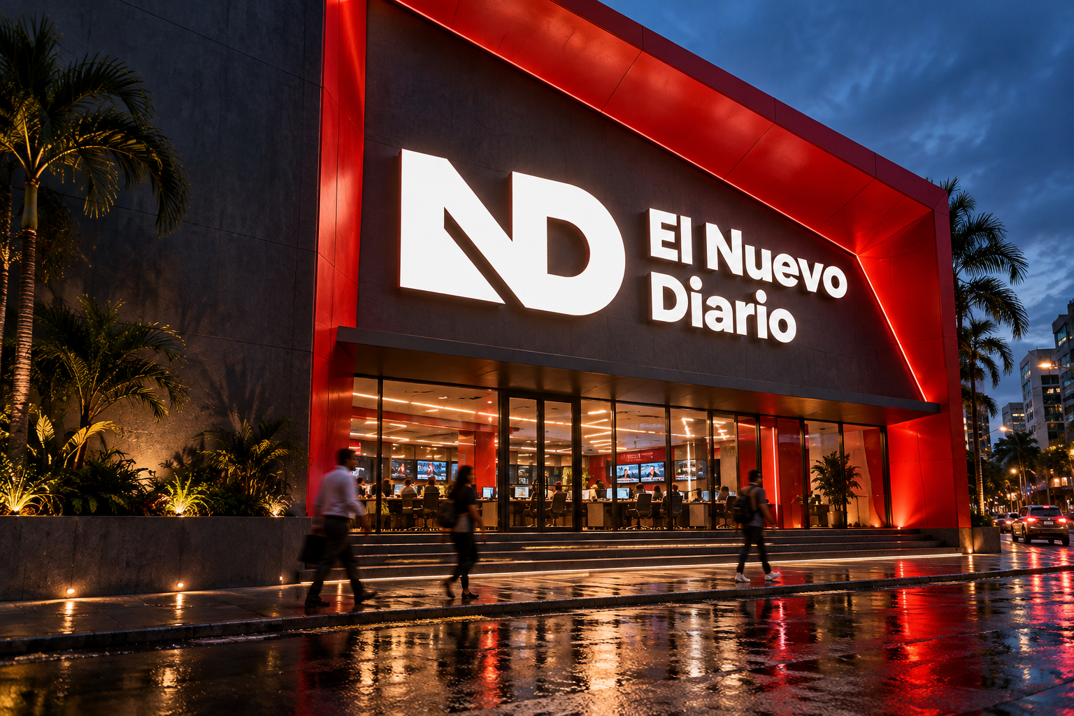 Nuevo logo de El Nuevo Diario aplicado en fachada